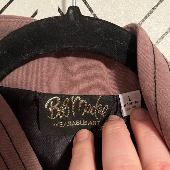 Brown Long Sleeve Button Up Embroidered Bob Mackie Wearable Art Jacket - Picture 9 of 13